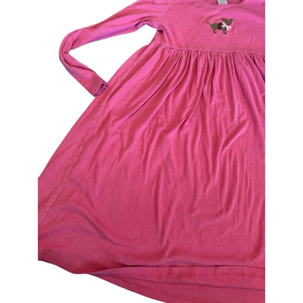 Gymboree Pink Long Sleeve‎ Dress With Dog Girls Size 12 Chihuahua